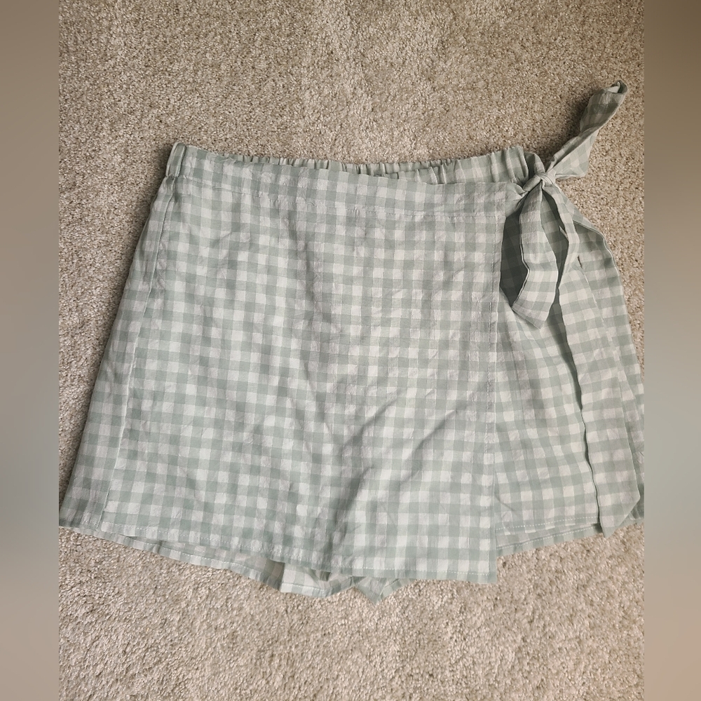 Pink Lily Gingham Skort